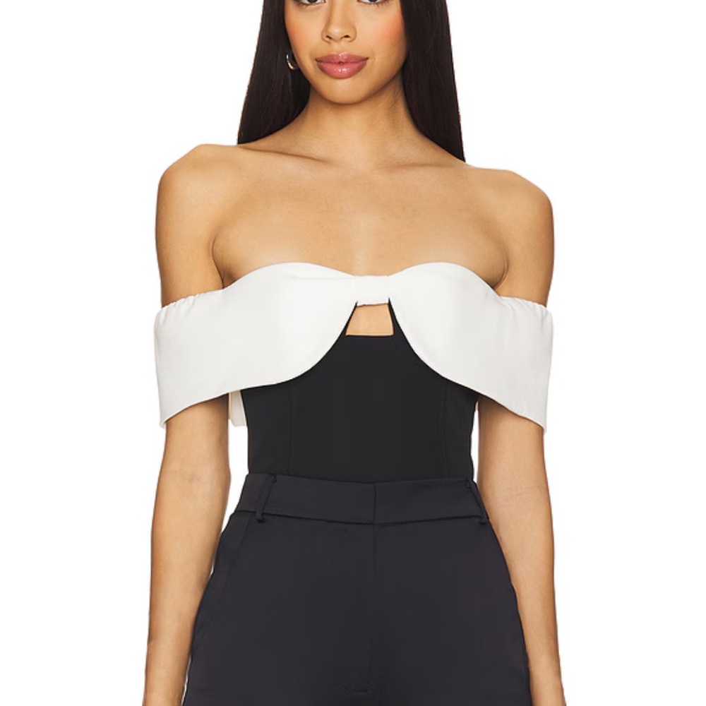 REVOLVE Off-Shoulder Black and White Blouse
